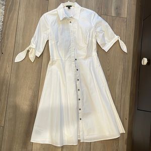 NWT Size 00 Ann Taylor White Cotton Dress